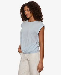 Sanctuary Women's Knot-Front Crewneck Muscle Tee