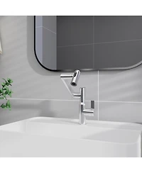 Rainsken Kitchen Faucet with Pull Down Sprayer, High Arc 360° Swivel Brushed Nickel, 3-Mode Spray Head, for Farmhouse Modern Laundry Rv Bar