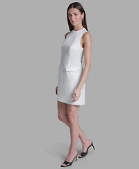 Bcbg Women's Taffeta Mock Neck Dress