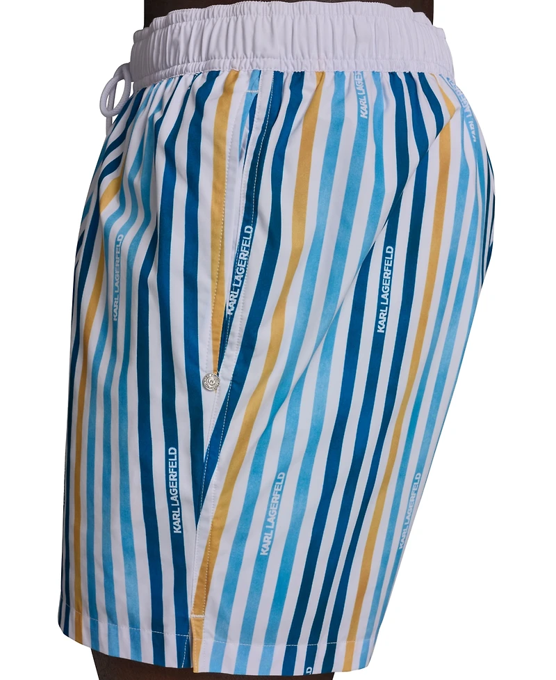 Karl Lagerfeld Paris Men's Striped Volley Shorts