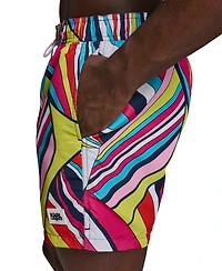 Karl Lagerfeld Paris Men's Logo Patch Volley Shorts