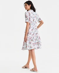 Charter Club Women's Shannons Garden Printed 100% Linen Dress, Macy's Exclusive