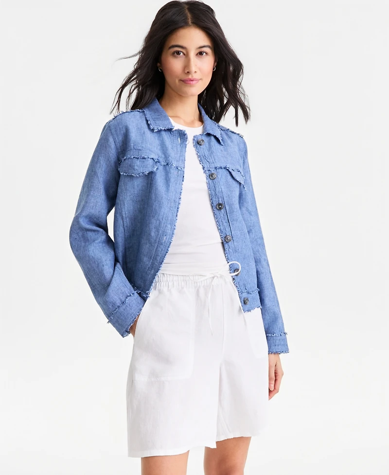Charter Club Women's 100% Linen Jacket, Created for Macy's