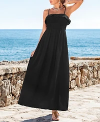 Cupshe Women's Abundance Black Maxi Beach Dress