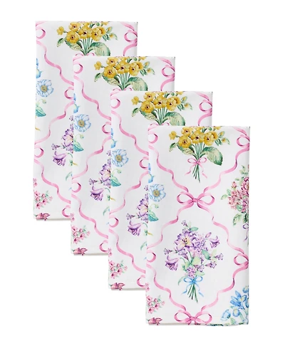 Lenox Elegant Bouquet 4-Pack Ribbon Napkins, 19" x 19"