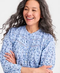 Style & Co Women's Printed Pintuck-Yoke Blouse, Macy's Exclusive