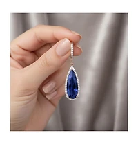 Elegant Teardrop Shaped Earrings with A Cubic Zirconia Middle Stone
