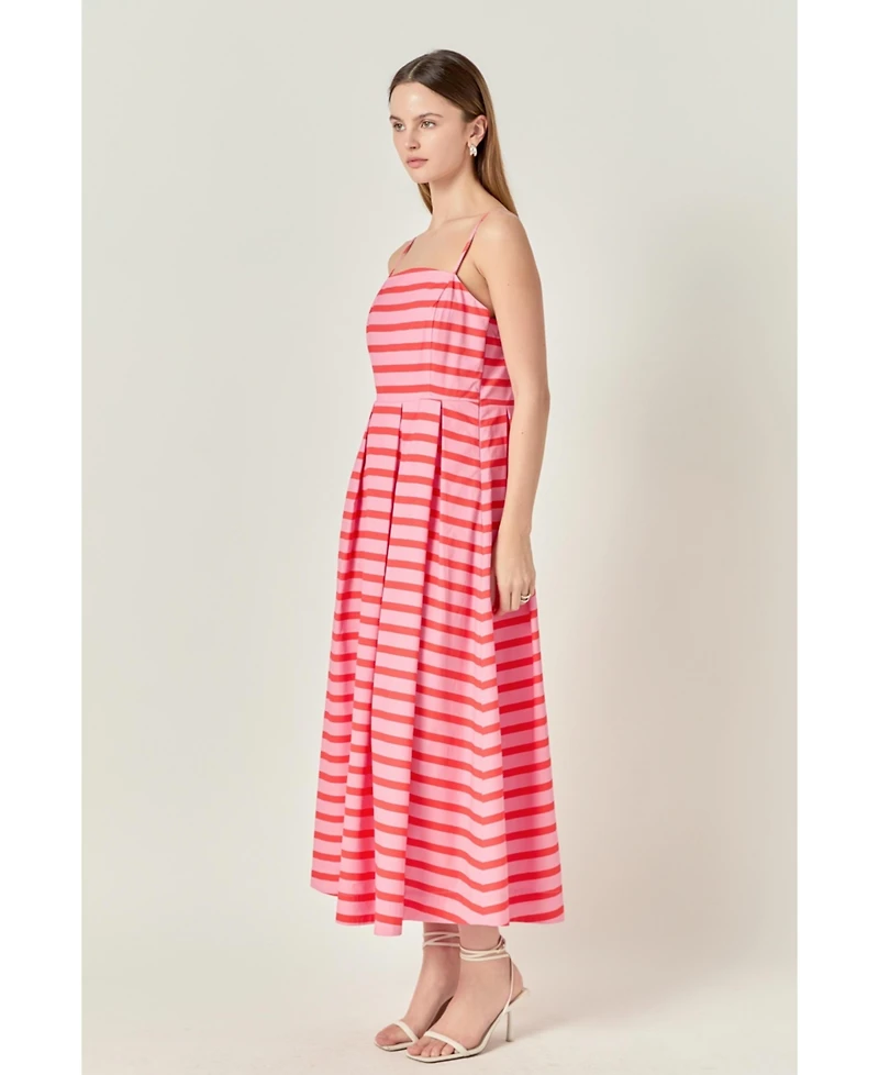 English Factory Women's Striped Midi Dress