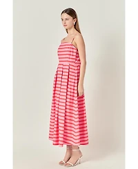 English Factory Women's Striped Midi Dress