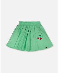Deux par Big Girls Cotton Skort with Embroidery