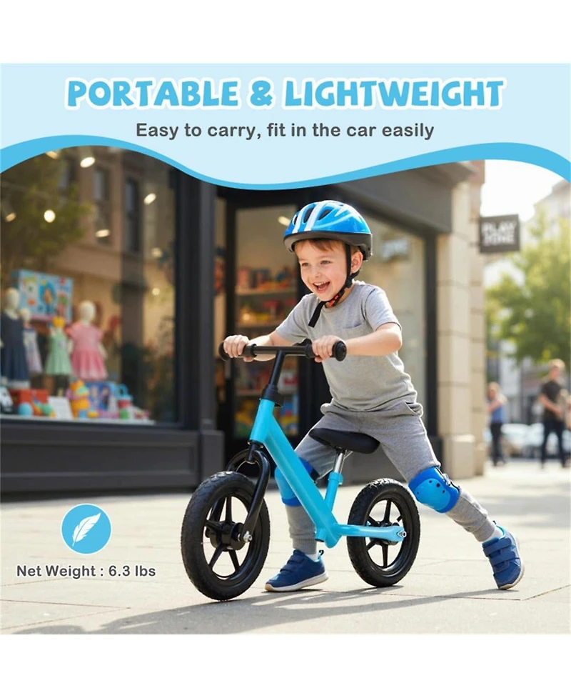 Mecale Lightweight Toddler Balance Bike No Pedal Training Bicycle-Blue