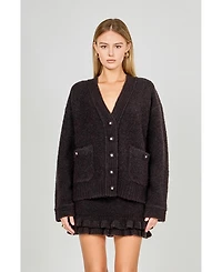 endless rose Women's Fuzzy Oversized Cardigan