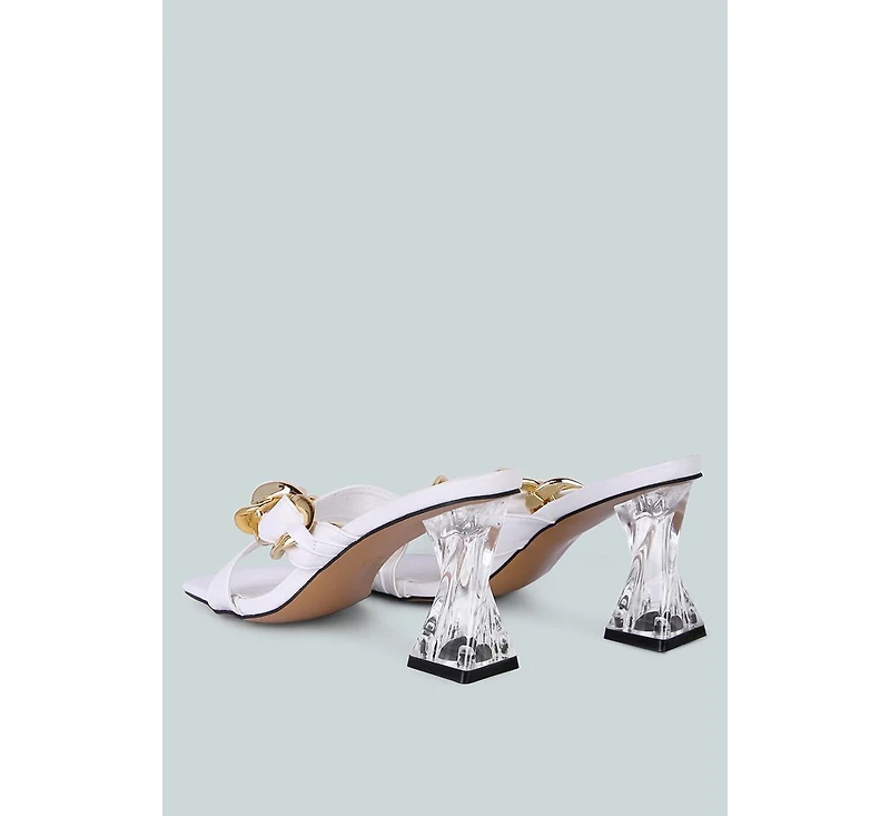 Womens Celie Woven Strap Mid Heel Sandals