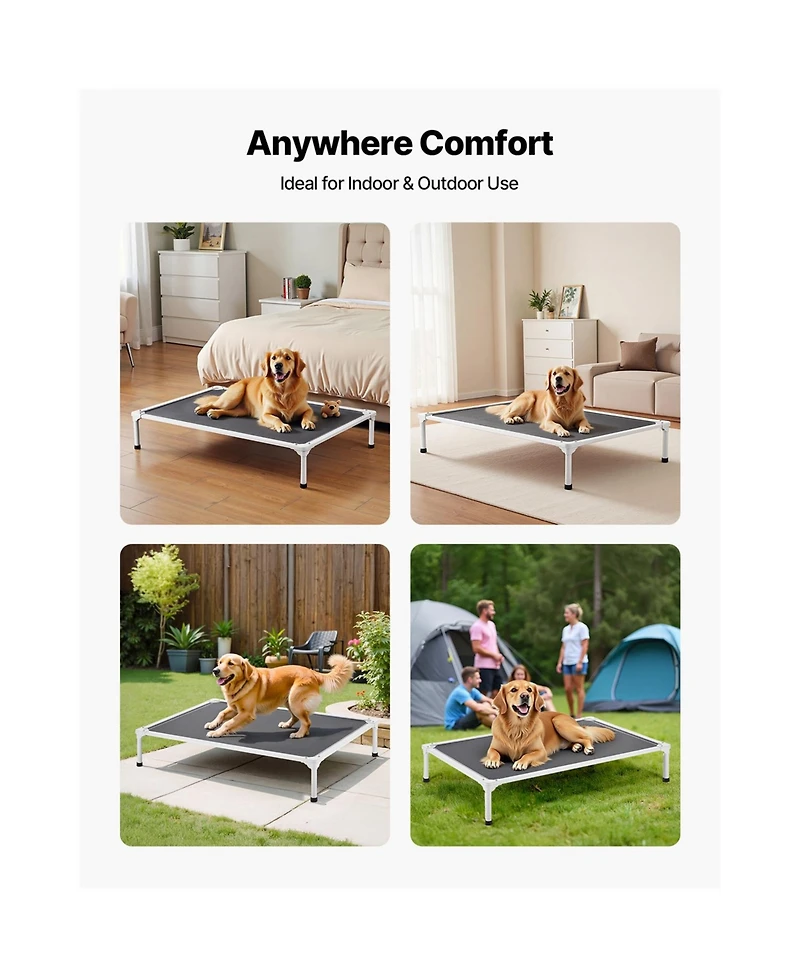 Aostirmotor Elevated Xl Dog Cot with Teslin Mesh, Portable Raised Bed for Large Dogs