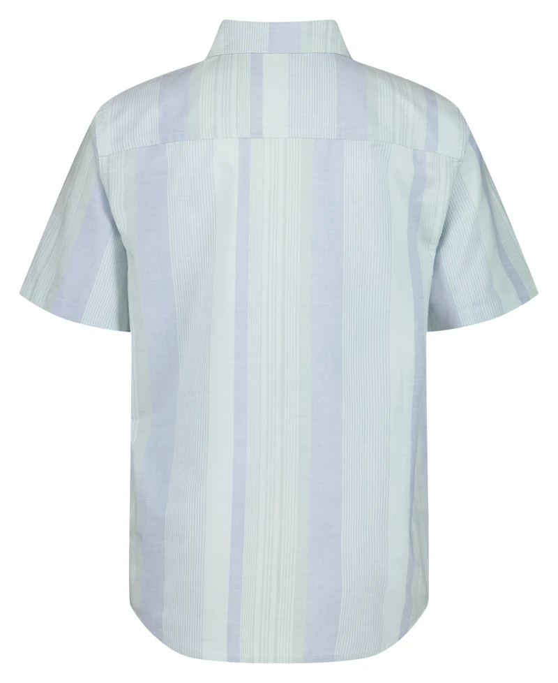 Calvin Klein Boys' 8-20 Vertical Stripe Short-Sleeve Woven Shirt
