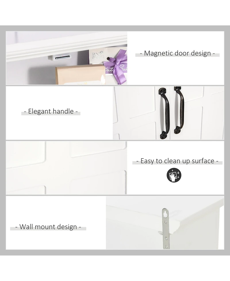 Homcom Bathroom Wall Cabinet, Medicine Cabinet w/ Adjustable Shelf