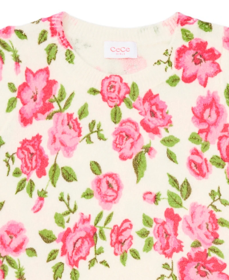 Cece Girls/Bernard Chaus Inc Girls' 7-16 Short-Sleeve Crewneck Floral T-Shirt