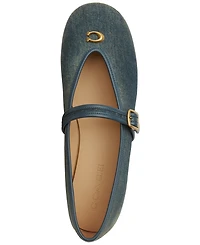 Coach Women's Sculpted C Crinkle Patent Leather Soft Mary Jane Flats