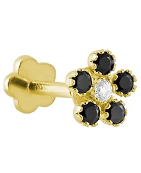 Macy's White Topaz (1/20 ct. t.w.) Accent Stud Earrings 14k Yellow Gold (Also Available Onyx)