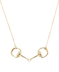 Macy's High Polished Stirrups Necklace in 10k Yellow Gold
