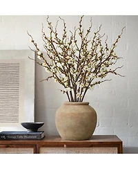 LuxenHome Terracotta 10" Round Vase with Earth Tones, Accent for Farmhouse or Boho Interiors