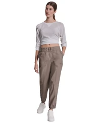 Dkny Sport Women's High Rise Bungee Waist Seamed Joggers