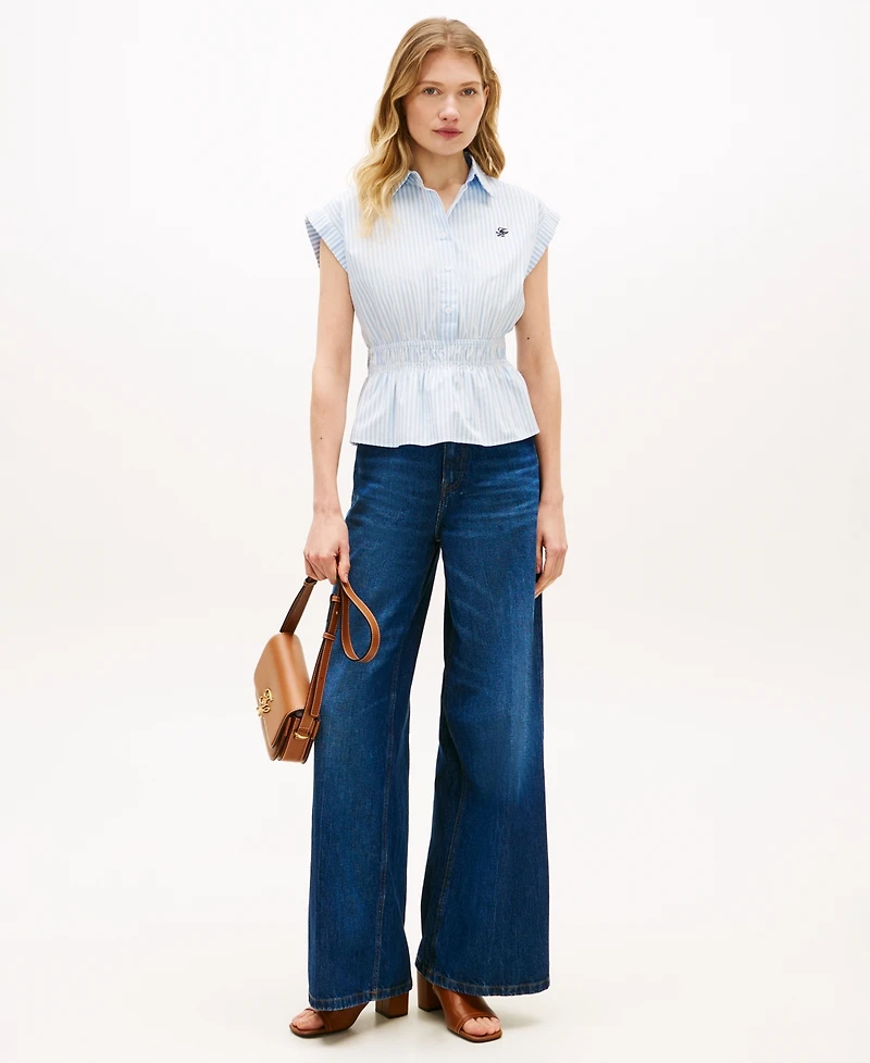 Tommy Hilfiger Women's Smocked Waist Shirt