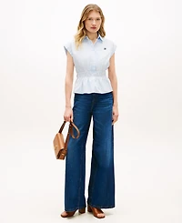 Tommy Hilfiger Women's Smocked Waist Shirt