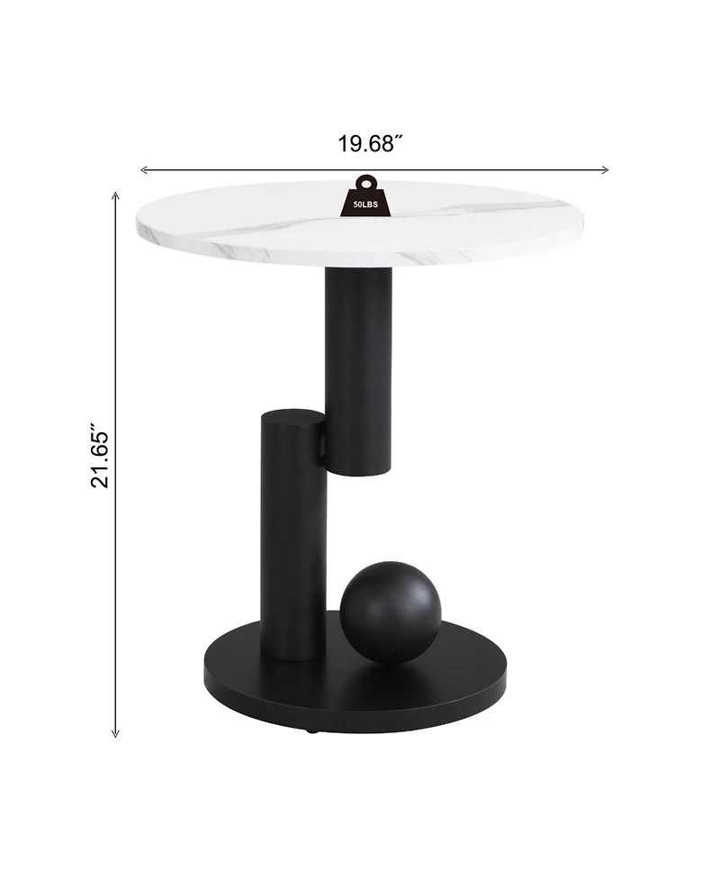 Boyel Living Modern Nesting Coffee Table Set of 2 - Oval and Round Table Set