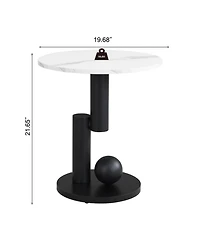 Boyel Living Modern Nesting Coffee Table Set of 2 - Oval and Round Table Set