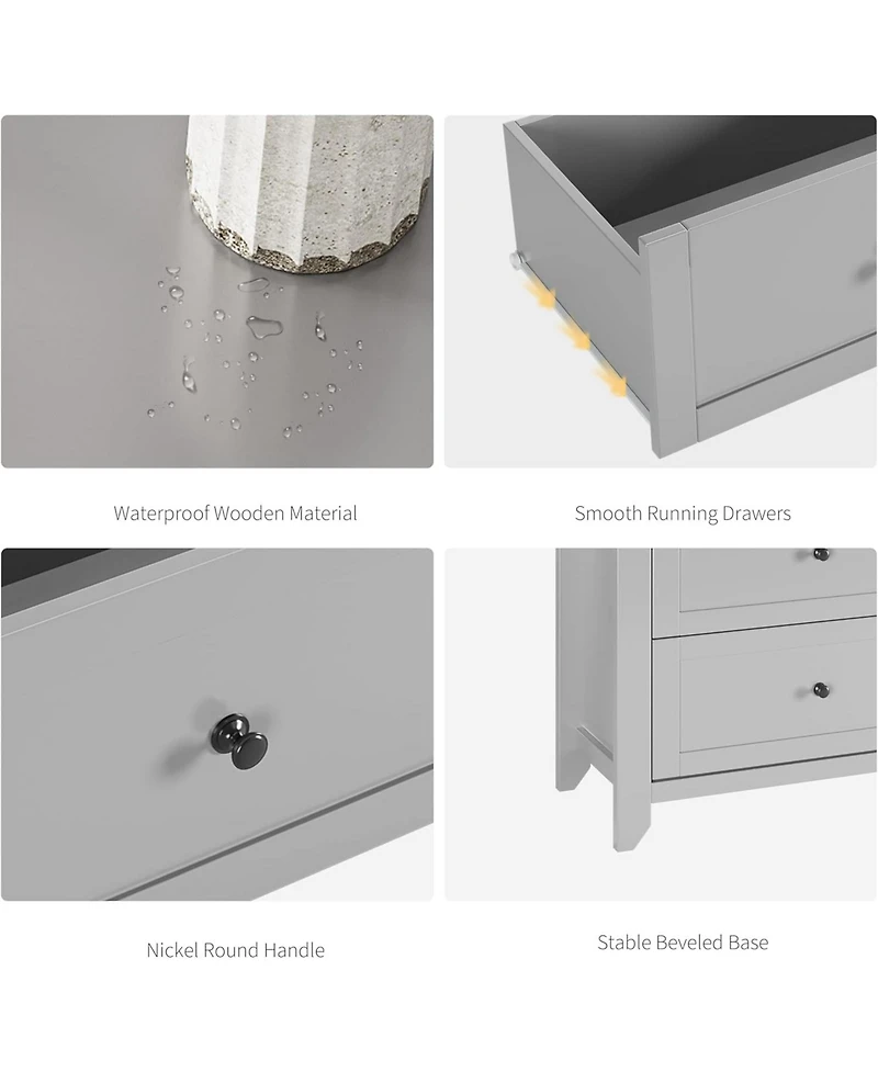 gaomon coucheta 6 Chest of Drawer Dresser, Modern and Stylish Dresser, Deep Drawers and Nickel Round Handle