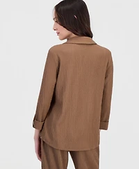 Anne Klein Essentials Petite Johnny Collar 3/4-Sleeve Top