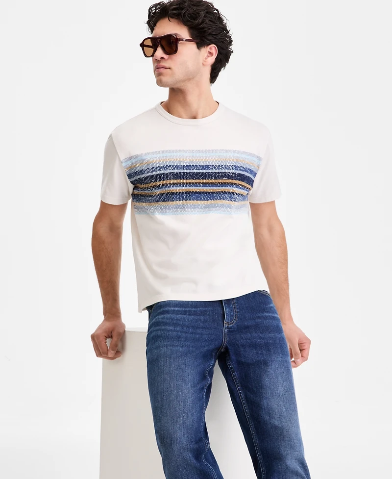 Sun + Stone Men's Splatter-Stripe Short-Sleeve T-Shirt, Macy's Exclusive