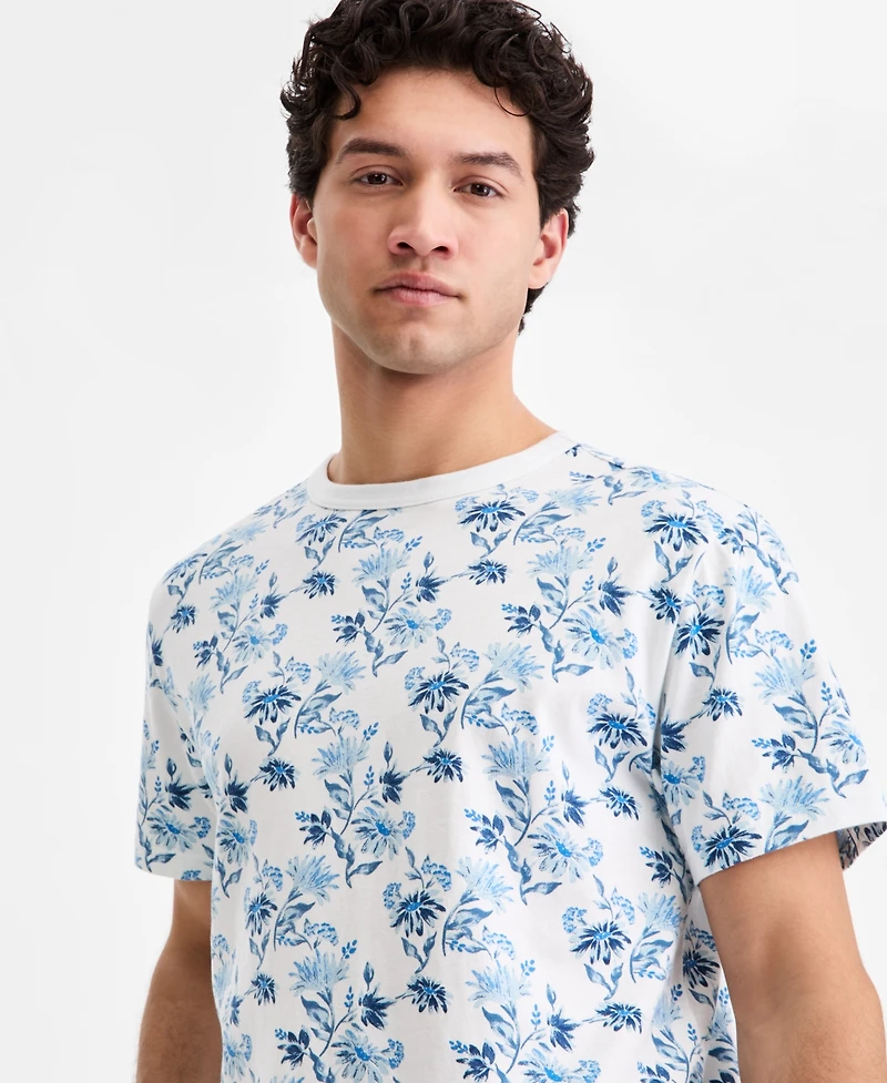 Sun + Stone Men's Cotton Coastal Daisy Printed T-Shirt, Macy's Exclusive