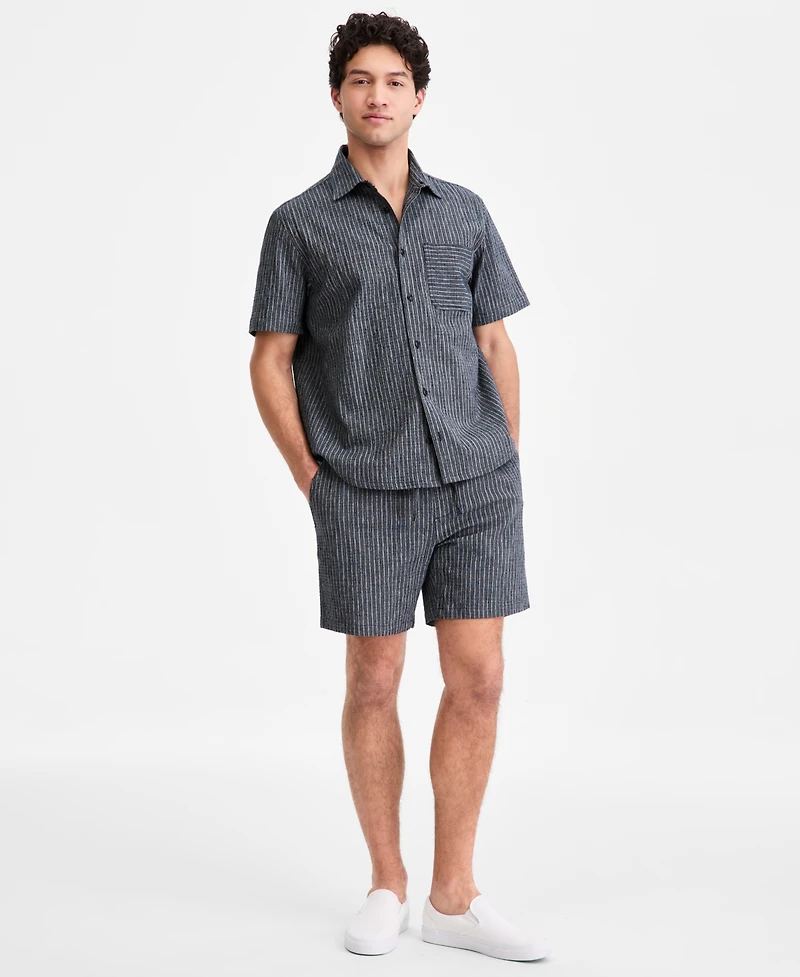 Sun + Stone Men's Jones Striped Short-Sleeve Shirt, Macy's Exclusive
