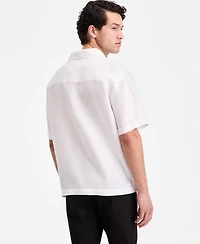 Hugo Boss Men's Cotton Jacquard Short-Sleeve Camp Shirt