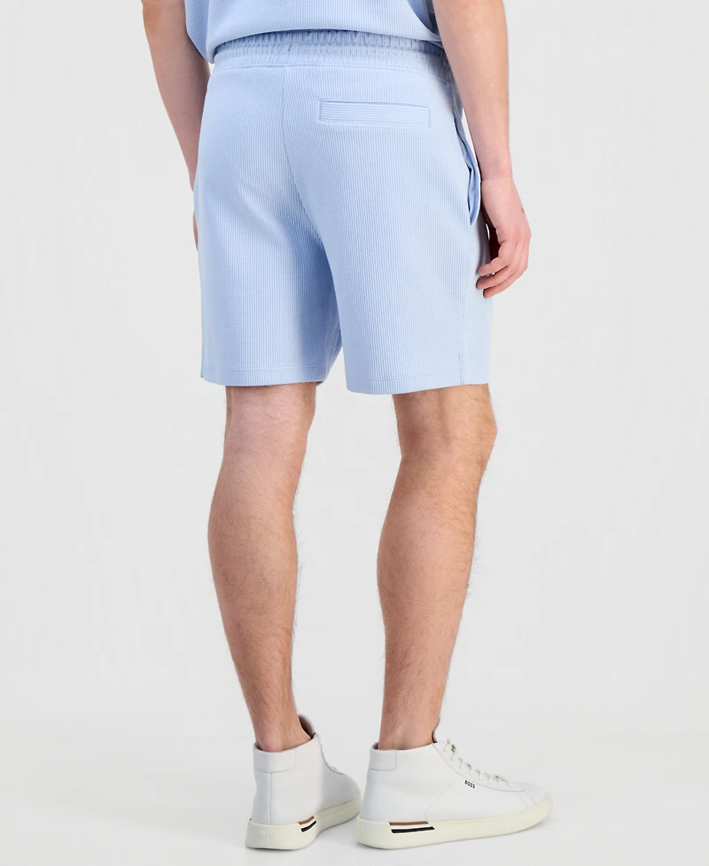 Hugo Boss Men's Waffle Jersey 7" Drawstring Shorts