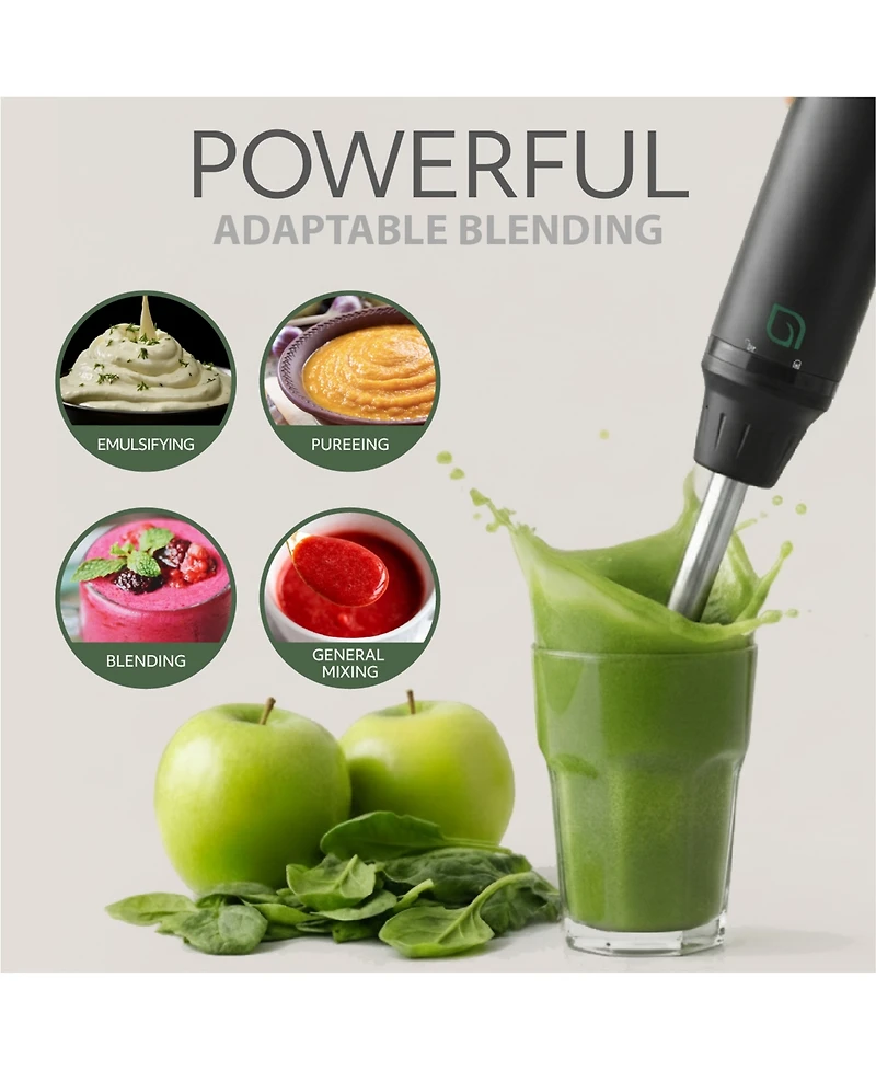 Willow Kitchen 5-Speed Immersion Hand Blender with Turbo Mode - Powerful Blending for Smoothies, Soups, and Baby Food