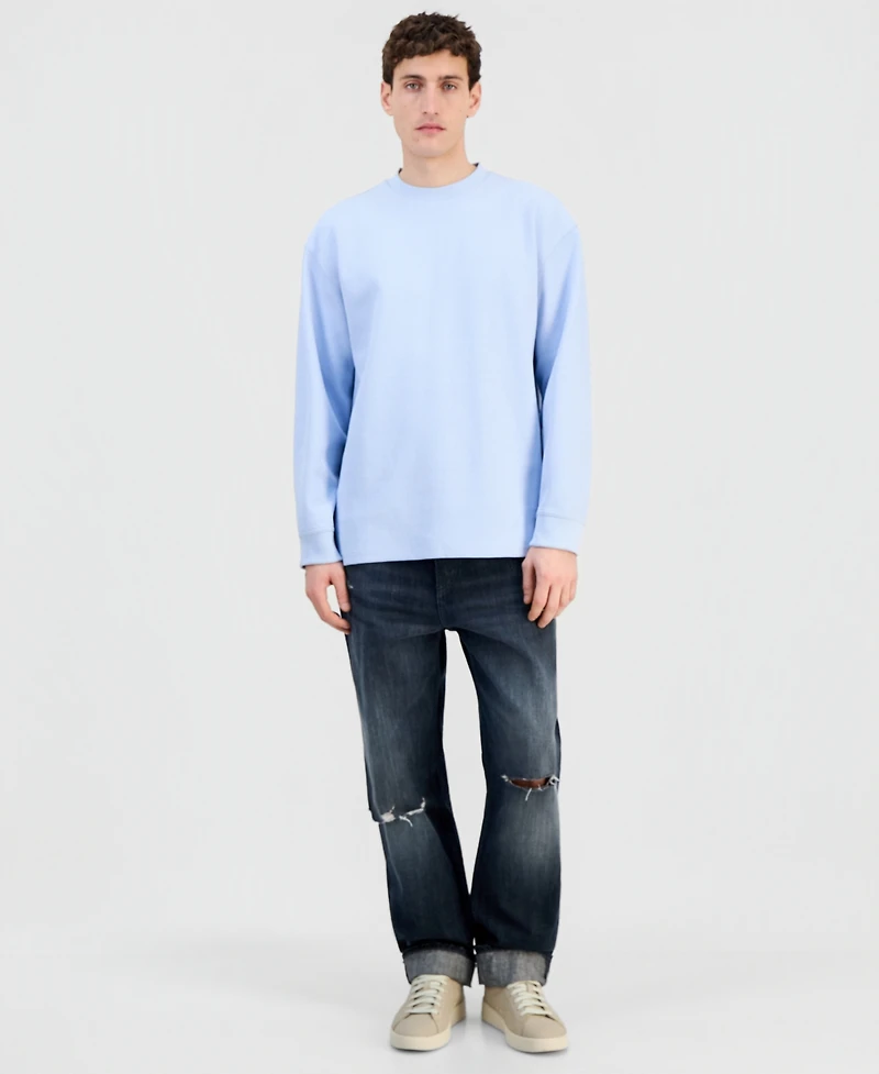 Hugo Boss Men's Waffled Jersey Long-Sleeve T-Shirt
