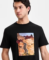 Hugo Boss Men's Cotton Bikers & Roses Logo Graphic T-Shirt