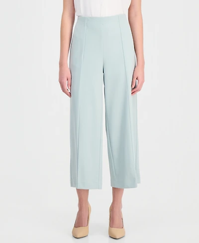 Anne Klein Essentials Petite Seamed Cropped Pull-On Pants