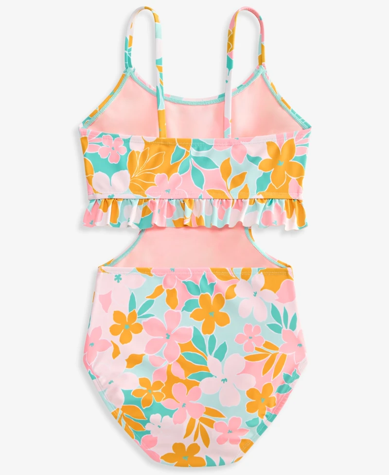Breaking Waves Girls' 7-16 Ruffle Monokini One-Piece Swimsuit