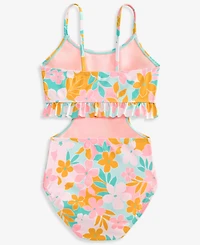 Breaking Waves Girls' 7-16 Ruffle Monokini One-Piece Swimsuit