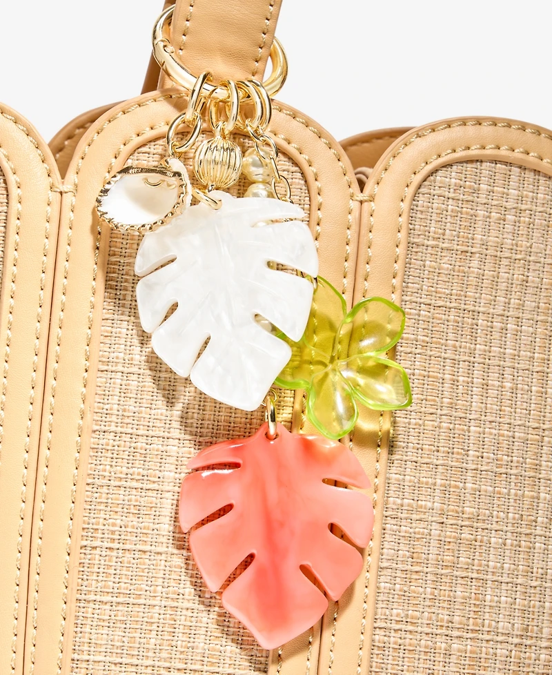 On 34th Coral Palm Leaf Bag Charm, Macy's Exclusive