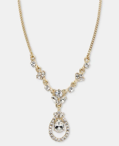 Givenchy Crystal Orbital Pendant Necklace, 16" + 3" extender