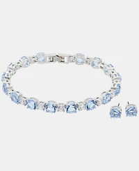 Givenchy Cubic Zirconia Tennis Bracelet & Stud Earrings Set