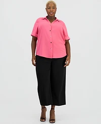 Anne Klein Essentials Plus Button-Front Shirt