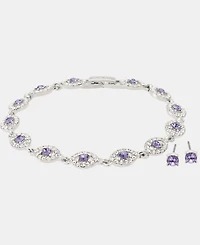 Givenchy 2-Pc. Set Stone & Crystal Link Bracelet Stud Earrings