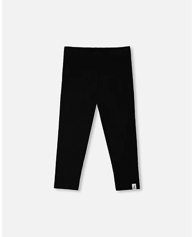 Deux par Baby Girls Rib Capri Leggings Black