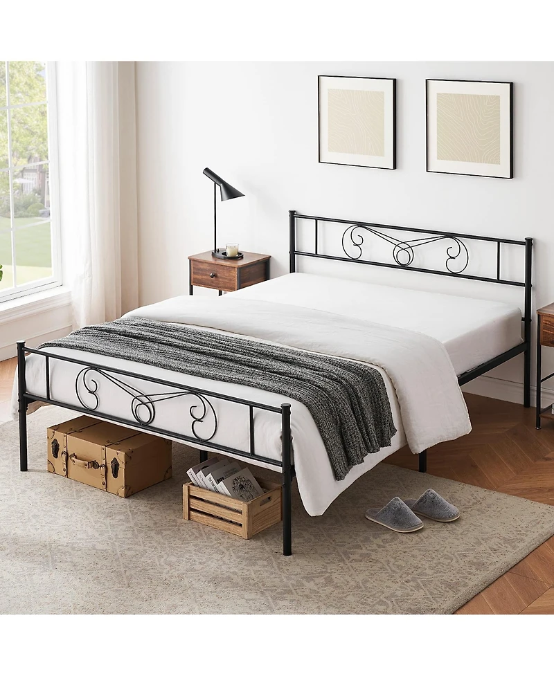 gaomon Queen Metal Platform Bed Frame with Headboard and Footboard